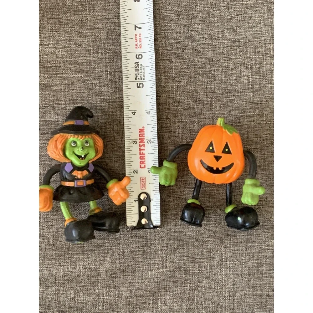 Bendable Witch  Pumpkin Toys Halloween Fun World Easter Unlimited VTG Bendy